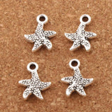 40pcs Dot Soft Sea Star Charm Beads 12.7x16.2mm Tibetan Silver Pendants DIY