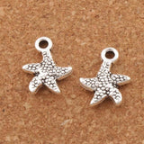 40pcs Dot Soft Sea Star Charm Beads 12.7x16.2mm Tibetan Silver Pendants DIY