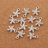 40pcs Dot Soft Sea Star Charm Beads 12.7x16.2mm Tibetan Silver Pendants DIY
