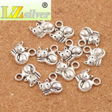 50pcs Lying Cat Spacer Charm Beads Pendants DIY Jewelry L1153