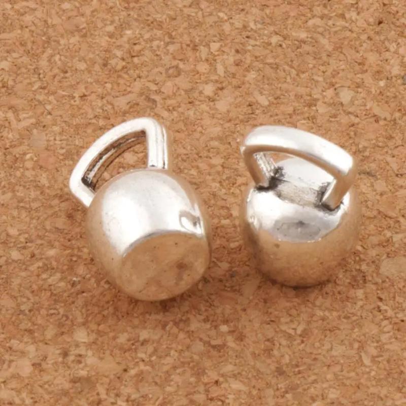 6pcs Weighted Kettlebell Charm Beads Zinc Alloy Sport Pendants