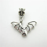 20pcs Halloween Bat Charms Dangle Lobster Clasp Macroporous Beads DIY Jewelry