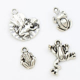 30pcs Tibetan Silver 3D Frog Charms Bead Pendants Jewelry
