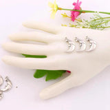 15Pcs Tibetan Silver Half Moon Face Spacer Charm Beads Pendants Alloy DIY