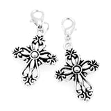 Filigree Heart Cross Clasp Charm Beads 15PCS C425