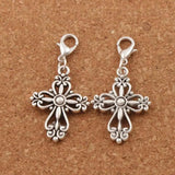 Filigree Heart Cross Clasp Charm Beads 15PCS C425