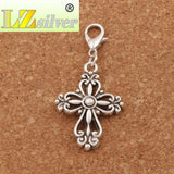 Filigree Heart Cross Clasp Charm Beads 15PCS C425