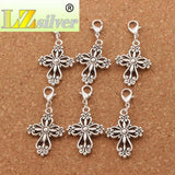 Filigree Heart Cross Clasp Charm Beads 15PCS C425
