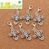 Filigree Heart Cross Clasp Charm Beads 15PCS C425