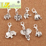 Tibetan Silver Elephant Clasp Charm Beads 14Pcs