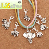 Tibetan Silver Elephant Clasp Charm Beads 14Pcs