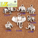 Tibetan Silver Elephant Clasp Charm Beads 14Pcs
