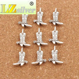 Cowboy Boots Shoes Charm Beads Tibetan Silver 30pcs Pendants Jewelry Finding
