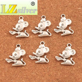 50Pcs Love Heart Mouse Mice Spacer Charm Beads