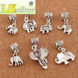 Mixed Elephant Pendant Dangle Tibetan Silver Beads