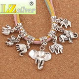 Mixed Elephant Pendant Dangle Tibetan Silver Beads