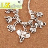 Mixed Elephant Pendant Dangle Tibetan Silver Beads