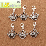 Crown Lobster Claw Charm Beads Tibetan Silver 29.4x18mm 15pcs