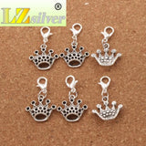 Crown Lobster Claw Charm Beads Tibetan Silver 29.4x18mm 15pcs