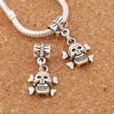 Skull Big Hole Beads 25.1x12.9mm 18pcs for Bracelets DIY B975