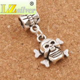 Skull Big Hole Beads 25.1x12.9mm 18pcs for Bracelets DIY B975