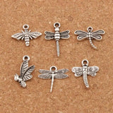 Bee Dragonfly Insect Charm Beads 24pcs Pendant for DIY Jewelry