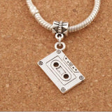 Music Cassette Tape Charm Beads Tibetan Silver Fit European Bracelets