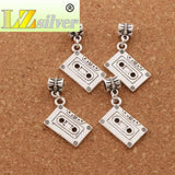 Music Cassette Tape Charm Beads Tibetan Silver Fit European Bracelets