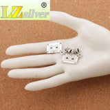 Music Cassette Tape Charm Beads Tibetan Silver Fit European Bracelets