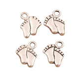 80Pcs Baby Feet Spacer Charm Beads Tibetan Silver Jewelry Finding L451