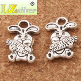 Easter Bunny Carrot Rabbit Charm Beads Zinc Alloy Pendants Jewelry