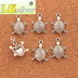 Turtle Tortoise Sea Animal Charm Beads Tibetan Silver 30Pcs
