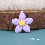 10pcs Small Flowers Charms Resin Cartoon Pendant Flatback Patch Diy