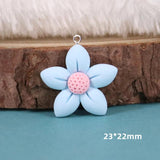 10pcs Small Flowers Charms Resin Cartoon Pendant Flatback Patch Diy