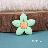 10pcs Small Flowers Charms Resin Cartoon Pendant Flatback Patch Diy