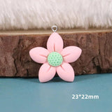 10pcs Small Flowers Charms Resin Cartoon Pendant Flatback Patch Diy