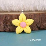 10pcs Small Flowers Charms Resin Cartoon Pendant Flatback Patch Diy