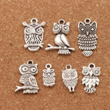 3D Owl Charm Beads Pendants 7styles 21pcs DIY Jewelry LM40