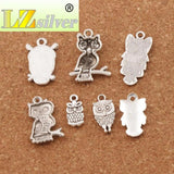 3D Owl Charm Beads Pendants 7styles 21pcs DIY Jewelry LM40