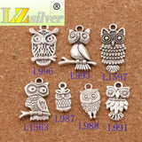 3D Owl Charm Beads Pendants 7styles 21pcs DIY Jewelry LM40