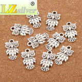 Owl Bird Spacer Charm Beads 35pcs Tibetan Silver Jewelry Finding