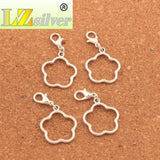 Plumeria Flower Lobster Claw Clasp Charm Beads Zinc Alloy Jewelry DIY