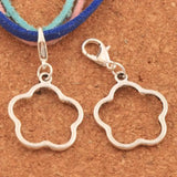 Plumeria Flower Lobster Claw Clasp Charm Beads Zinc Alloy Jewelry DIY