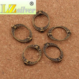 Oval Frame Charm Beads 19.2x14.4mm 30pcs Zinc Alloy/Bronze Pendants