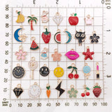 Nedar 60pcs Mix Enamel Fruit Animal Charms Jewelry Making Women Men Gift Pendant