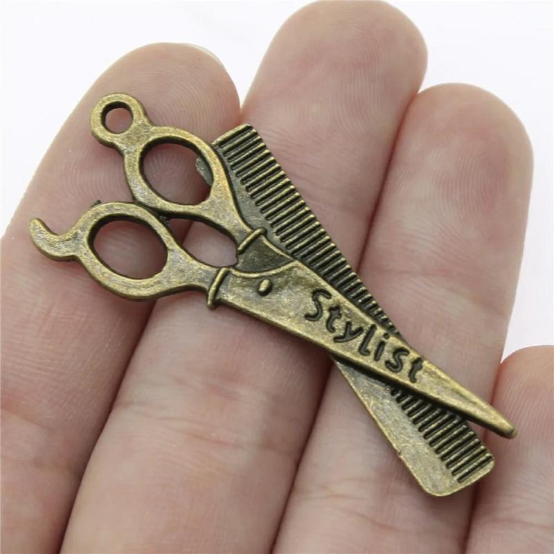 10pcs Antique Bronze Scissors Charms for Earring Making