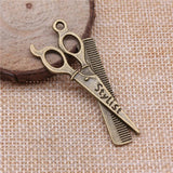 10pcs Antique Bronze Scissors Charms for Earring Making