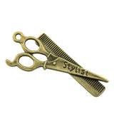 10pcs Antique Bronze Scissors Charms for Earring Making