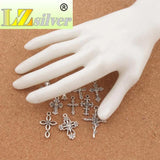 Flower Cross Charm Beads 20pcs Zinc Alloy Pendants