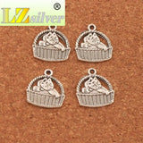 Cat Basket Charm Beads 16x17.3mm 45Pcs DIY Jewelry
